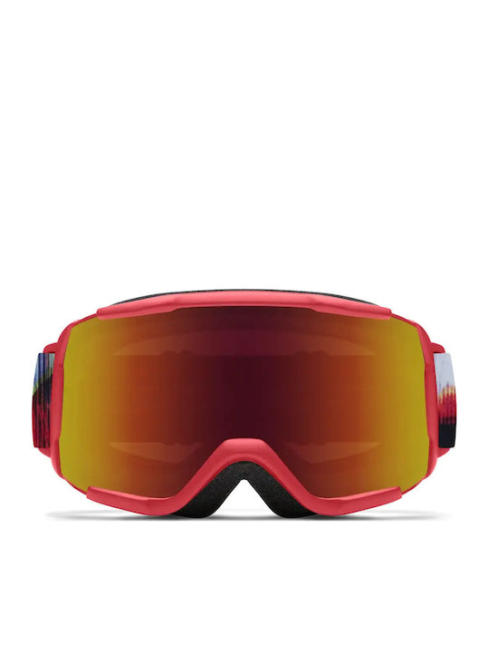 Smith Ski & Snowboard Goggle Adults Red with Mirror Lens in Red Colour