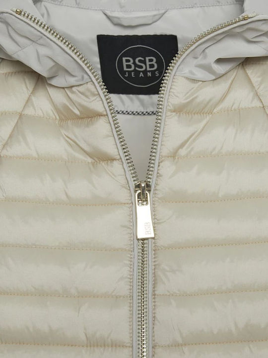 Jachetă Puffer Lungă de Damă pentru Iarnă Vanilie