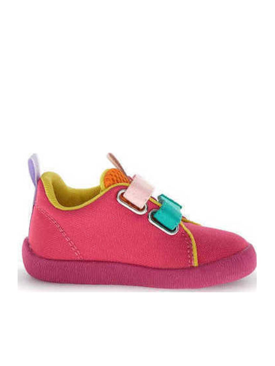 Kinder Sneaker Anatomisch Barfuß mit Bügel- und Schleifenverschluss Fuchsie