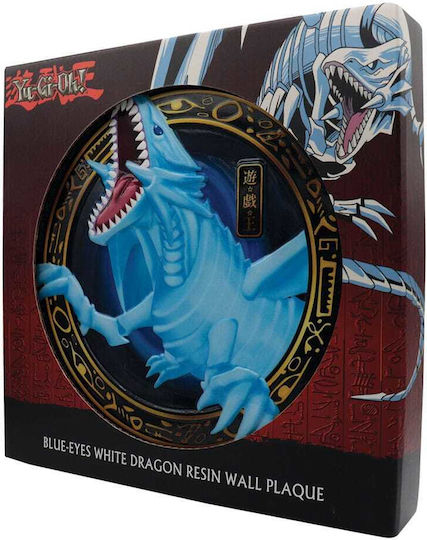 FaNaTtik Kids Wall Art Framed Blue-Eyed White Dragon