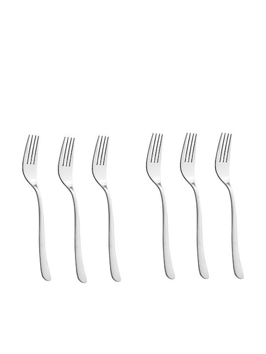 Raki Set Gabeln Obst/Dessert Inox Silber 6 Stück