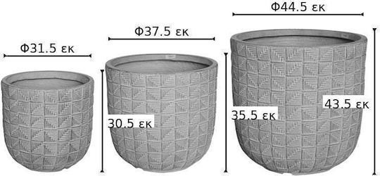 Pakketo Ceramic Plant Pot Beige 3pcs