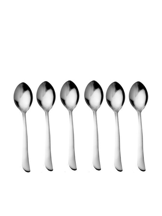 Raki Set Of Silver Stainless Steel Spoons 6 Pieces