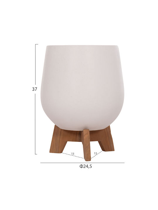 HomeMarkt Set 3 Pots Wooden White
