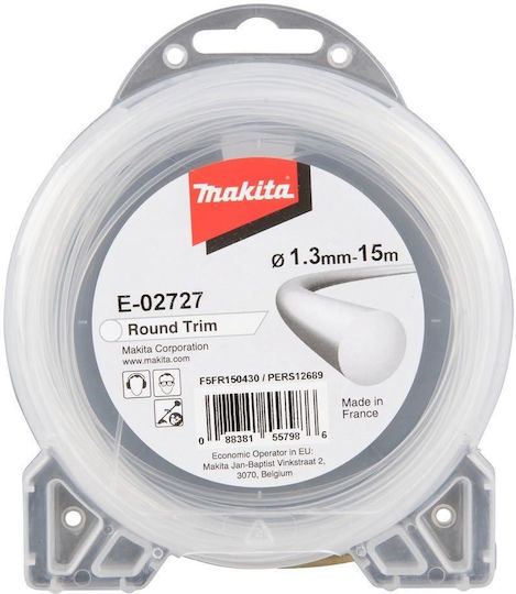 Makita E-02727 Round Brush Cutter Trimmer Line Length 15m and Thickness 1.3mm