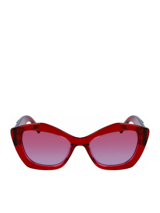Karl Lagerfeld Women's Sunglasses with Red Plastic Frame and Red Gradient Lens KL6127S-626