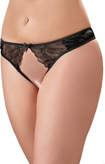 Cottelli Collection Basic String Open Женски Секси Прашка с отворена пикантност основен низ Black