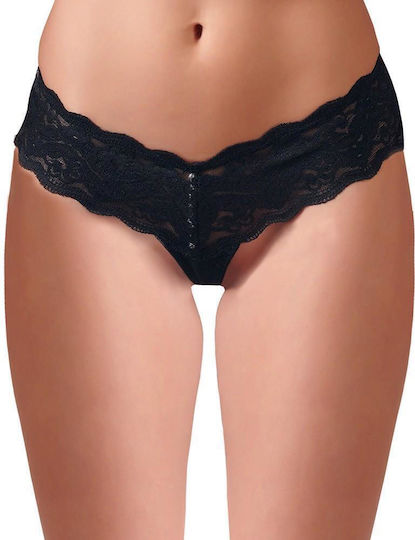 Cottelli Collection Lace Thong Женски Секси Прашка Black