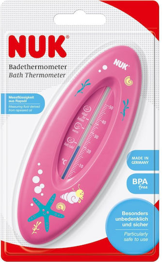 Nuk Analog Bath Thermometer Ocean 0°C - 50°C Ocean Pink