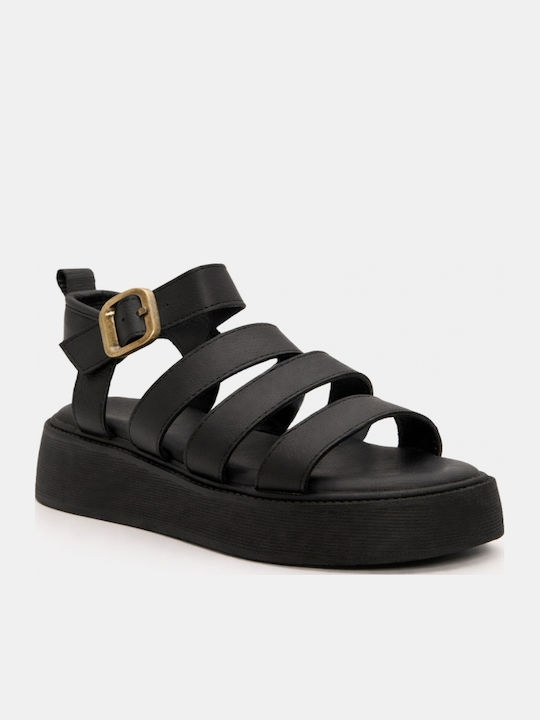 Γυναικεία Σανδάλια Flatforms Μαύρα