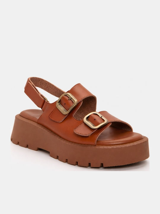Sandale Casual Damă Flatforme Maro