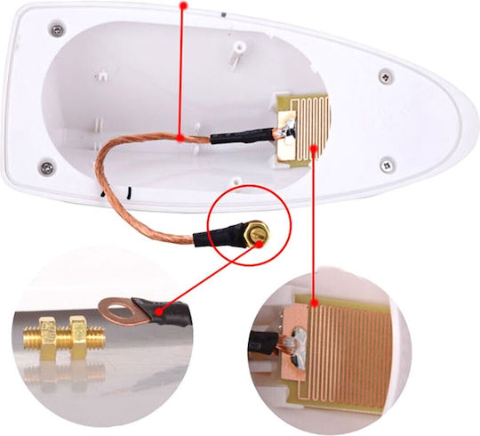 Antena Auto de Plafon Tip Rechin pentru Radio în Culoare Aurie