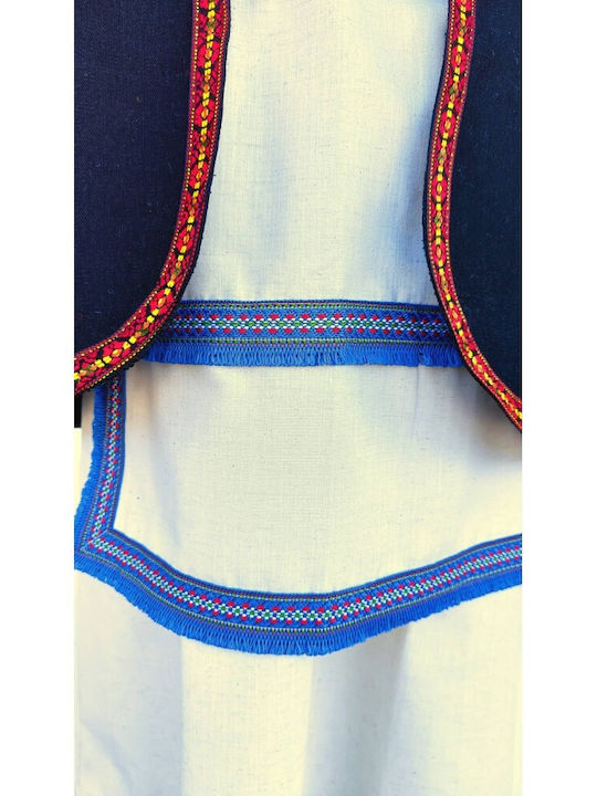 Traditional Kids Costume Souliotissa with Porphyra with Scarf with 2 Rows Necklace
