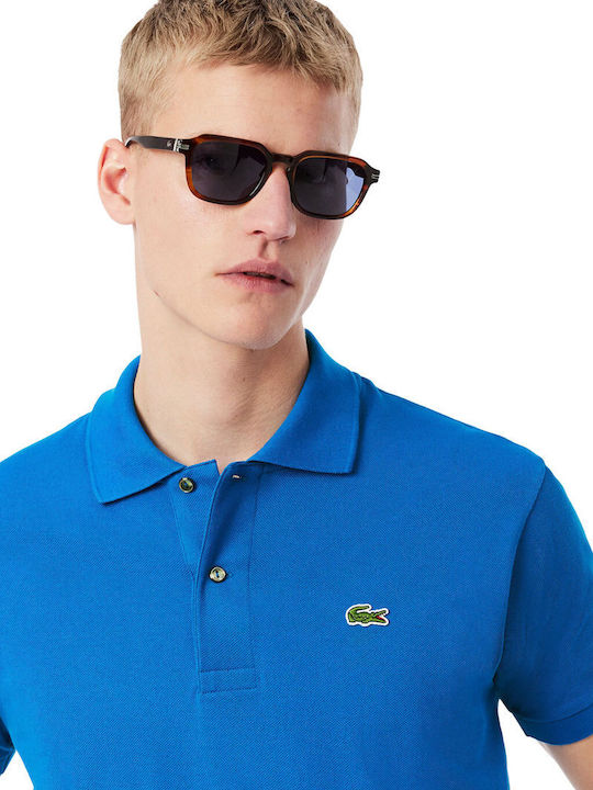 Polo Herrenbluse Kurzarm Blau