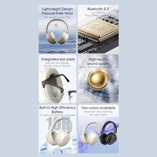 Dudao X22 Max Kabellose Bluetooth Über Ohr Kopfhörer und Quick Charge Beige