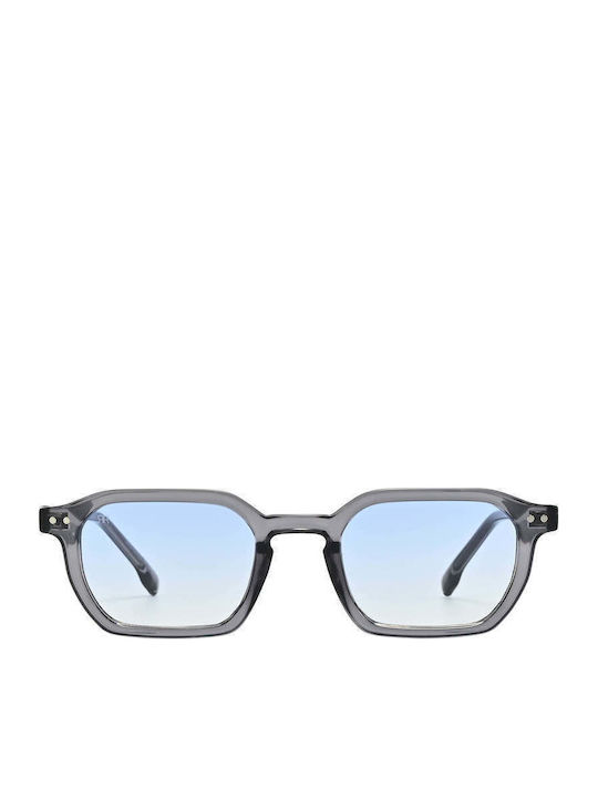 Red Raven Harper Unisex Sunglasses with Gray Frame and Transparent Lens