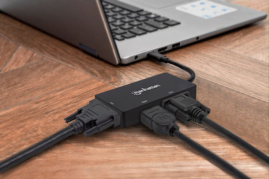 Manhattan USB-C Docking Station mit HDMI Schwarz (152983)