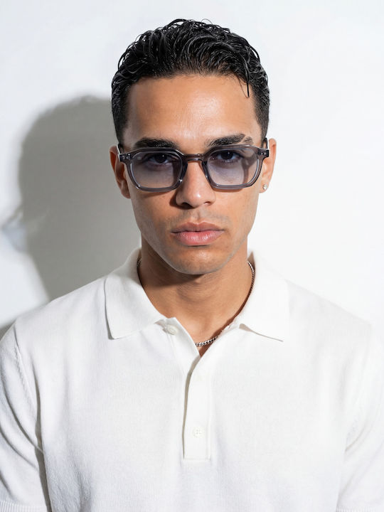 Red Raven Harper Unisex Sunglasses with Gray Frame and Transparent Lens