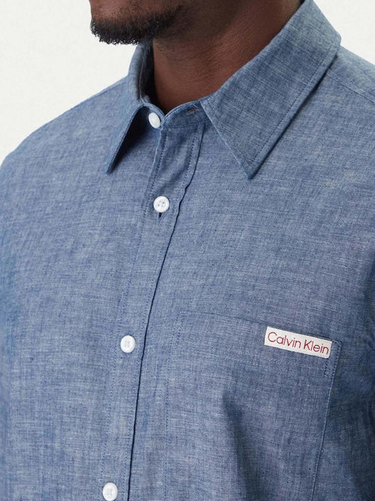 Long Sleeve Cotton Shirt Blue LV04RF109G C32