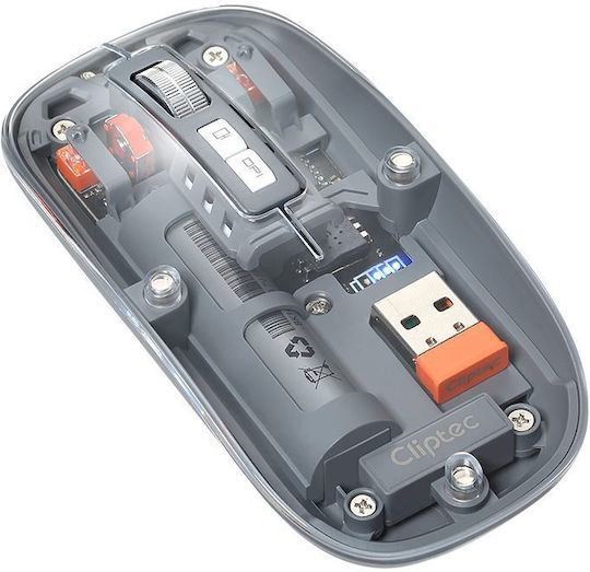 Cliptec RZS630 Ασύρματο Ποντίκι Γκρι