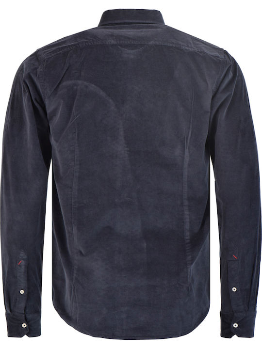 Langärmeliges Cordhemd in Slim Fit Blue Nero