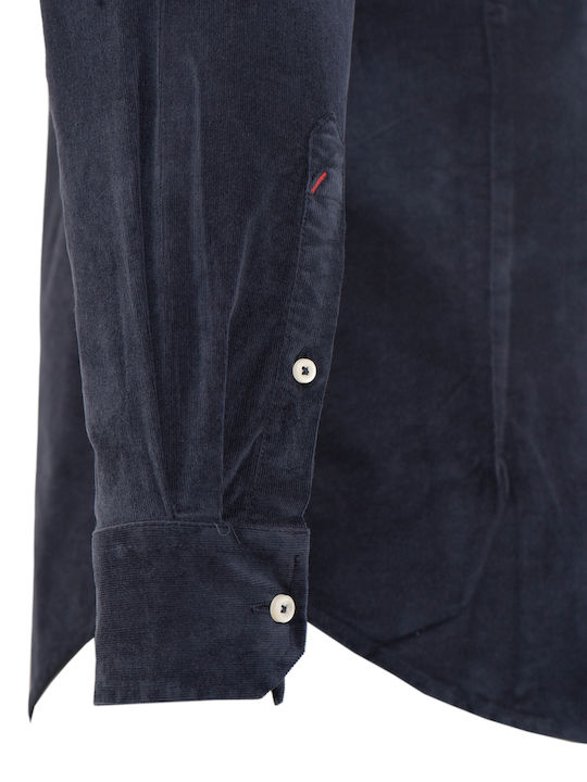 Langärmeliges Cordhemd in Slim Fit Blue Nero