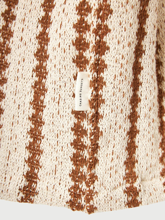 Short Sleeve Striped Shirt White