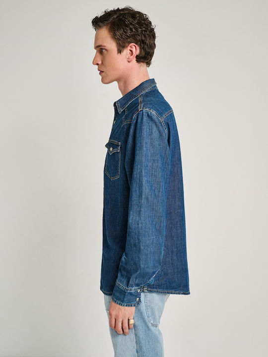 Long Sleeve Shirt in Regular Fit Blue