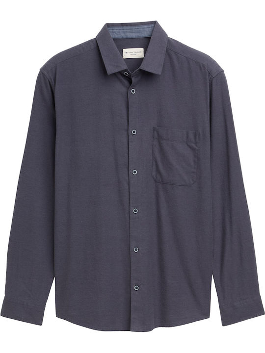 Camasa Barbati Maneca Lunga Albastru Marin Tonal Twill
