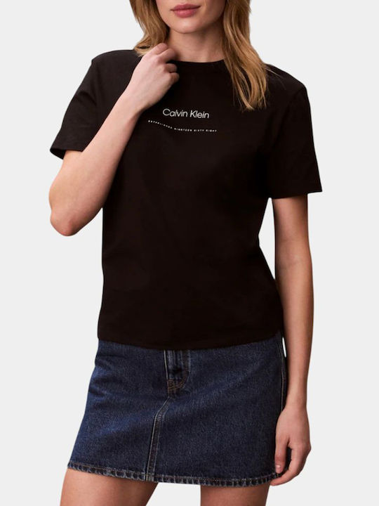 Calvin Klein Лого Тениска Черна