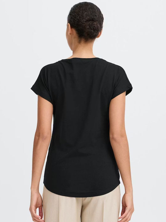 Γυναικείο Crop Top με V Λαιμόκοψη Μαύρο