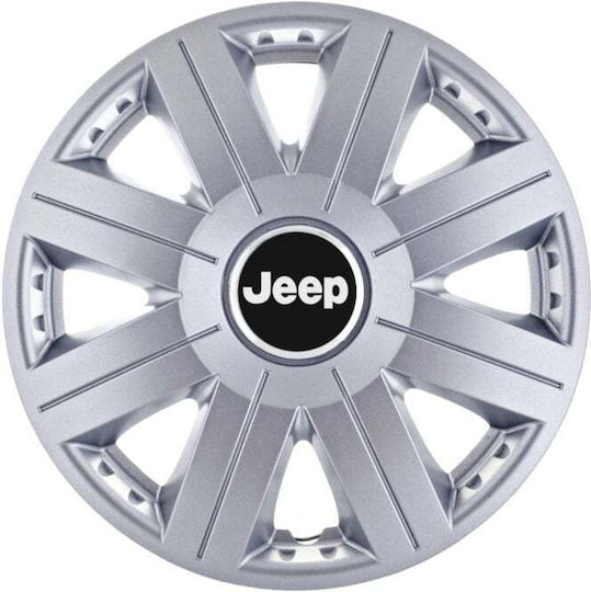 Set Capace De Roți Auto 14" Compatibilitate Jeep 4 Bucăți Gri