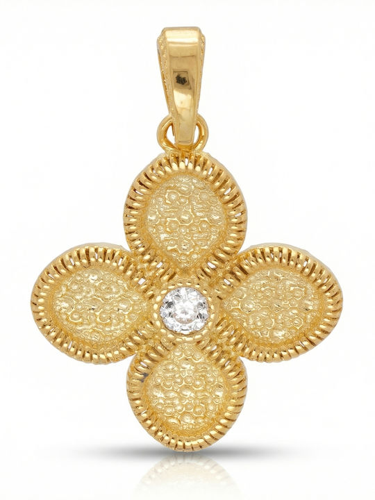 Kiriakos Gofas Women's Gold Cross 14K Double Sided Without Chain