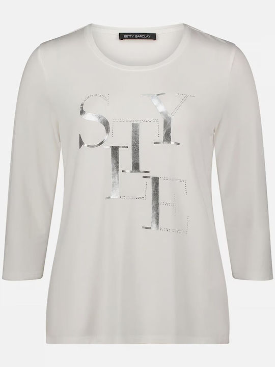 Women's Blouse with 3/4 Sleeve Offwhite