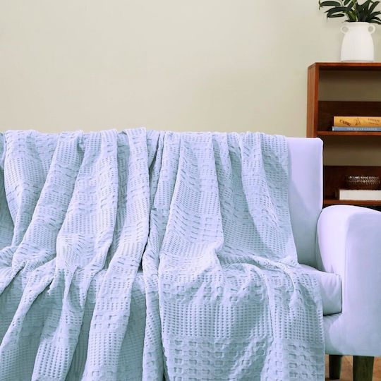 Kotonia Home Tagesdecke Super-King Himmelblau 220x240cm Kotonia Home Tagesdecke Super-King Himmelblau 220x240cm