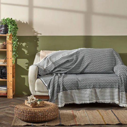 Kotonia Home Κουβερλί Υπέρδιπλο Βαμβακερό Gray 220x240cm