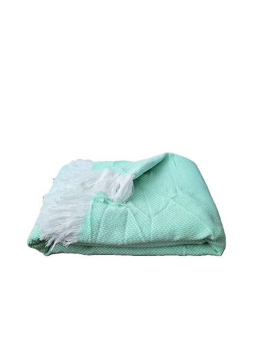 Kotonia Home Cuvertură Pat Dublu Bumbac Verde Kiwi 220x240cm