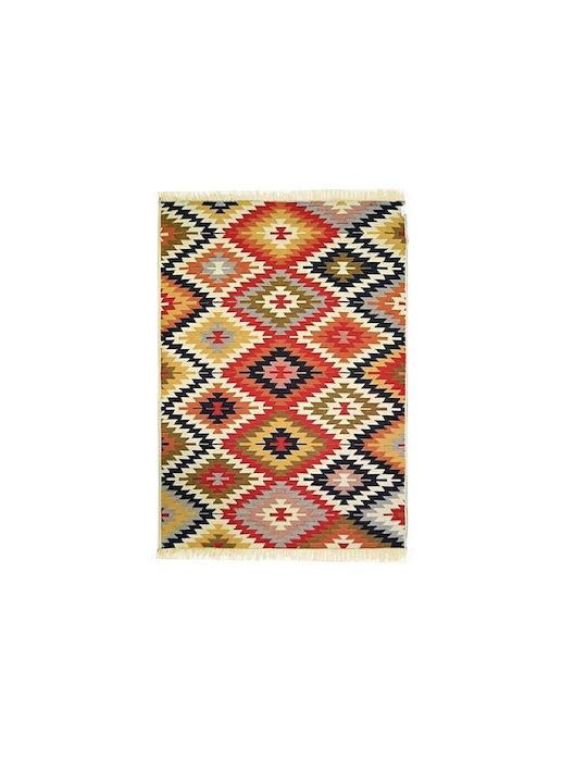 Kotonia Home Правоъгълен Памучен Многоцветен Килим 60x90см