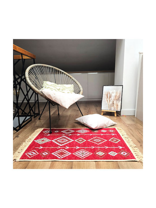 Kotonia Home Χαλί Ορθογώνιο Βαμβακερό Πολύχρωμο 60x90cm