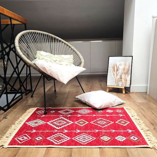 Kotonia Home Правоъгълен Памучен Многоцветен Килим 60x90см