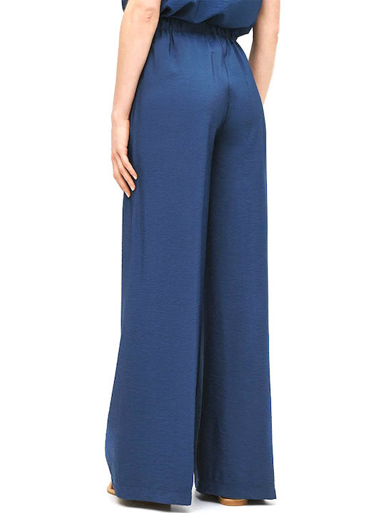 Access Women's High Waist Pantaloons with Rubber Band in Straight Leg Style Blue Access Women's High Waist Pantaloons with Rubber Band in Straight Leg Style Blue
