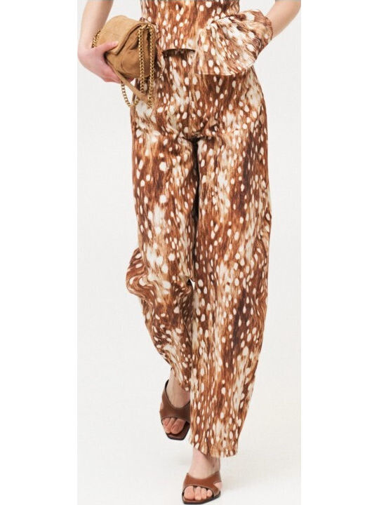 Women's Fabric Trousers in Regular Fit Brown
