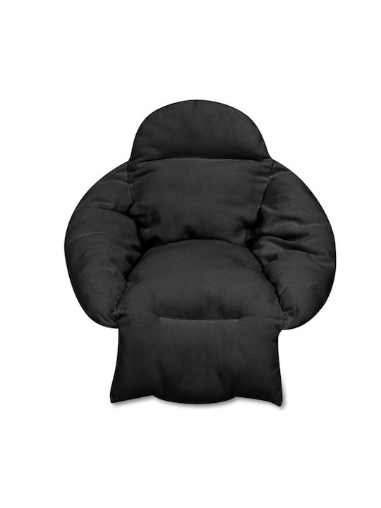 Perna Swing Cushion De Grădină Cu Spătar Neagră 64x66cm