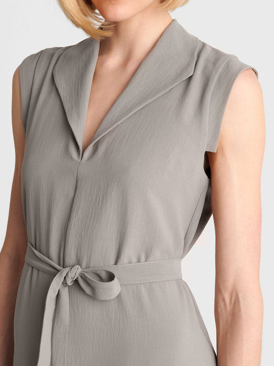 Sommer Midi Damenkleid Grau