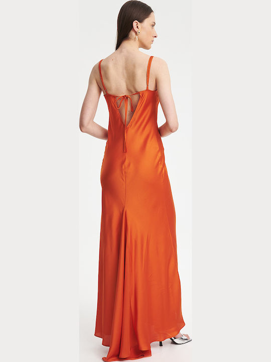 Καλοκαιρινό Maxi Βραδινό Φόρεμα Orange