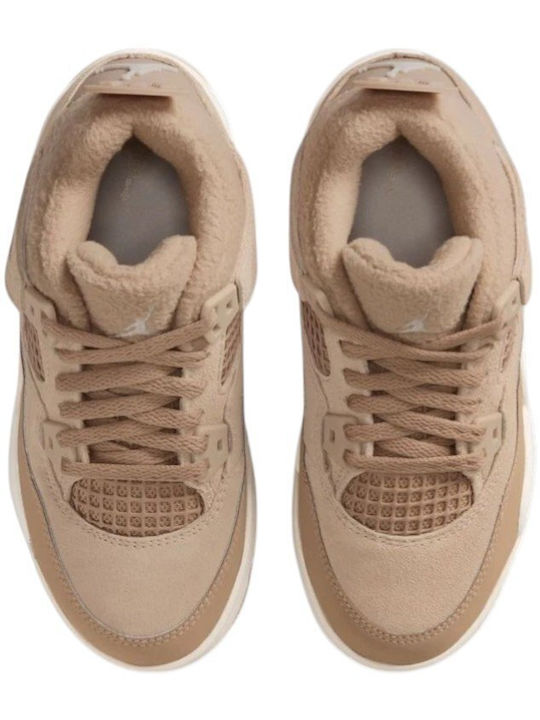 4 Retro Παιδικά Sneakers High Καφέ
