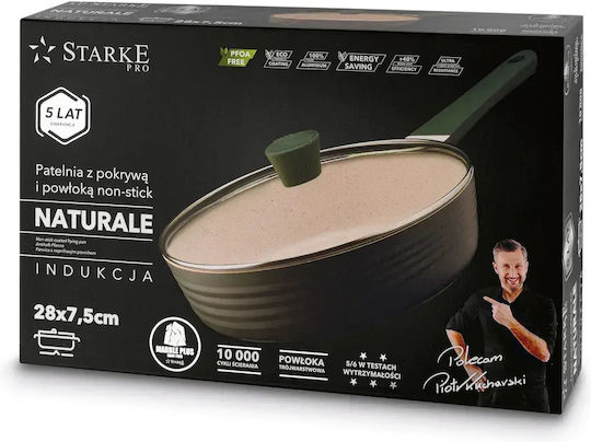 Starke Pro Aluminum Pan with Lid with Stone Coating 28cm