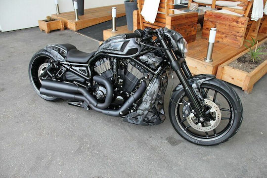 Cult Werk Front Fender Hd-rod059 Custom Harley Davidson Vrsca 1130 04-06 Harley Davidson Vrscaw 1250 Abs 08-09 Black