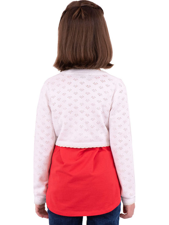 Kids Knitted Cardigan Bright White