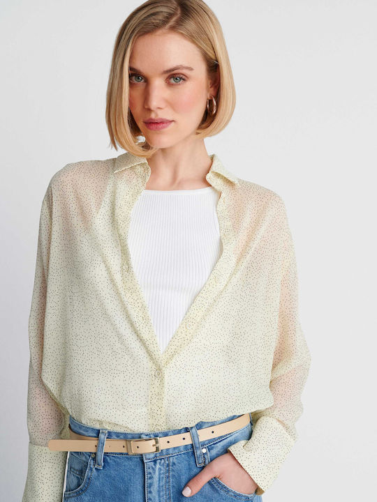 Leather Women's Belt Beige